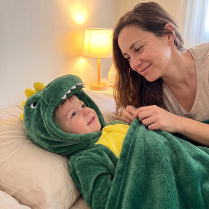 Dino costume pajamas kids put on without a fight
